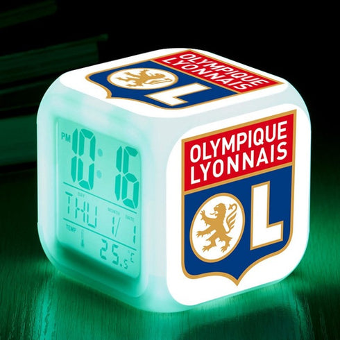 réveil alarme led football Lyon olympique lyonnais cadeau FOOT enfant homme fan